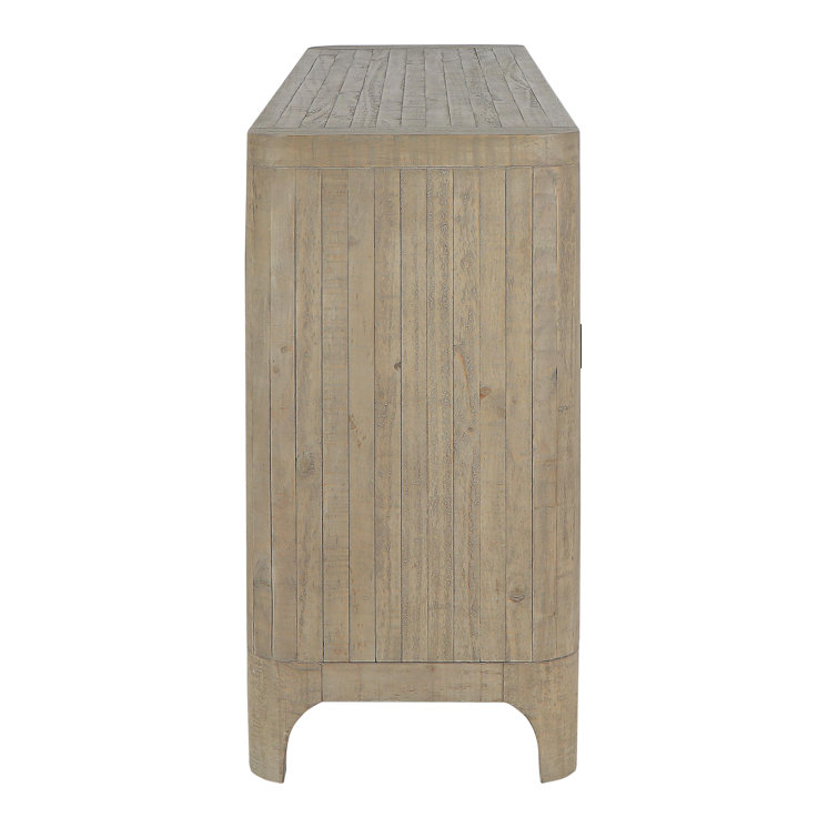 72" Brown Reclaimed Wood and Concrete Sideboard Buffet