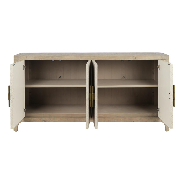 72" Brown Reclaimed Wood and Concrete Sideboard Buffet