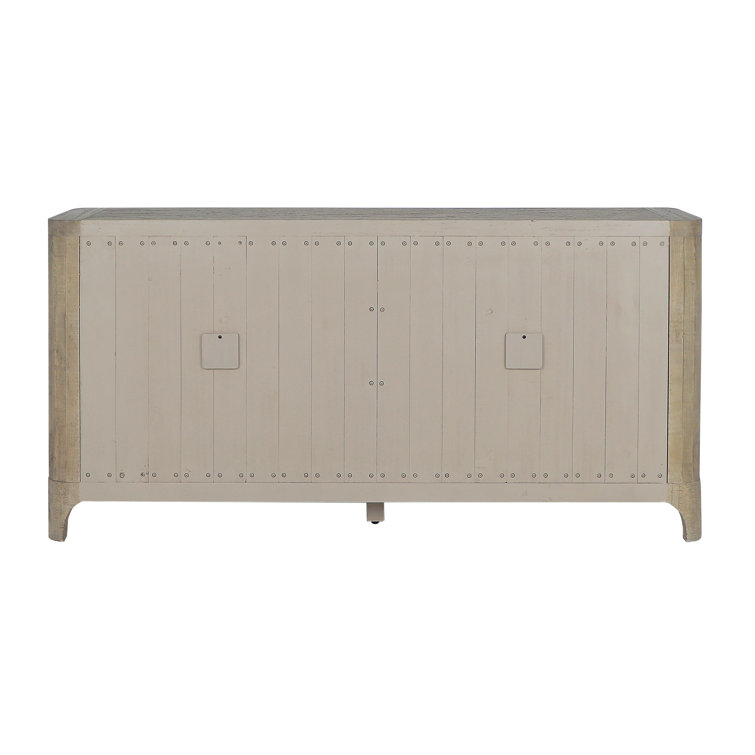 72" Brown Reclaimed Wood and Concrete Sideboard Buffet