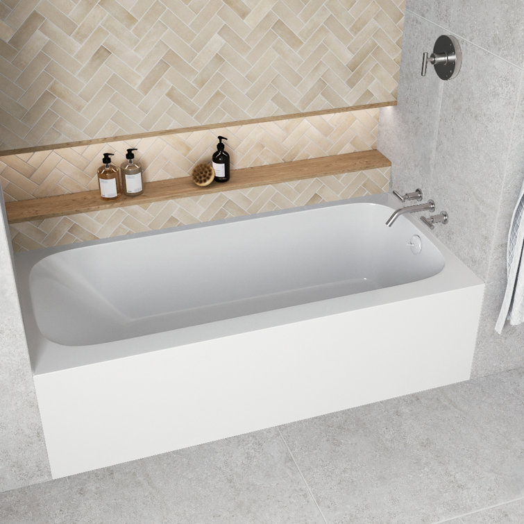 66" Glossy White Acrylic Right-Hand Drain Alcove Bathtub
