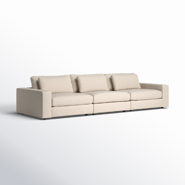 Clairmont Sand Three Piece Modular Sofa with Square Arms