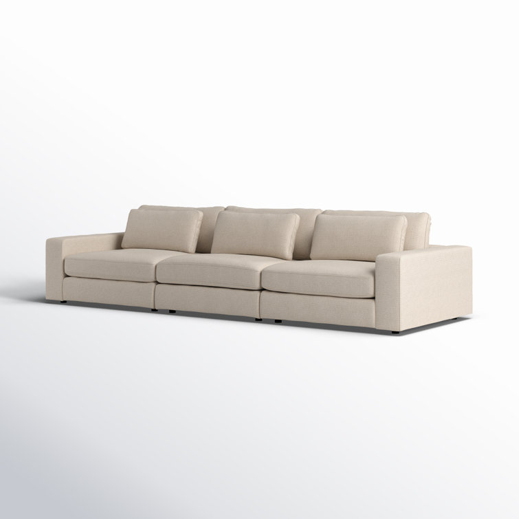 Clairmont Sand Three Piece Modular Sofa with Square Arms