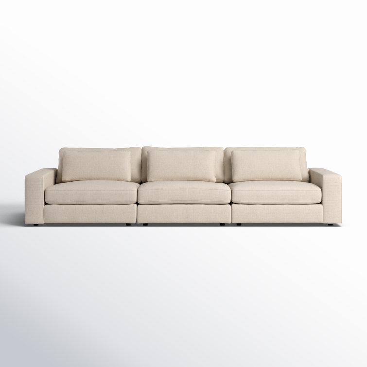 Clairmont Sand Three Piece Modular Sofa with Square Arms