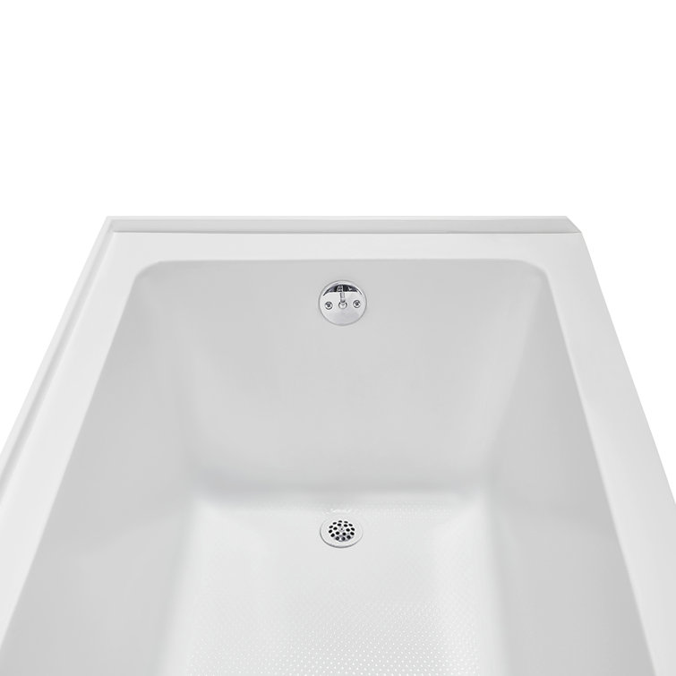 66-Inch Glossy White Acrylic Right-Hand Drain Alcove Bathtub