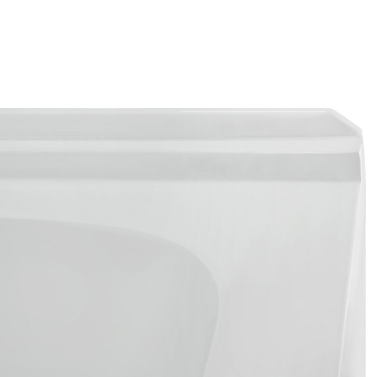 Glossy White Acrylic Alcove Bathtub with Brushed Gold Trim