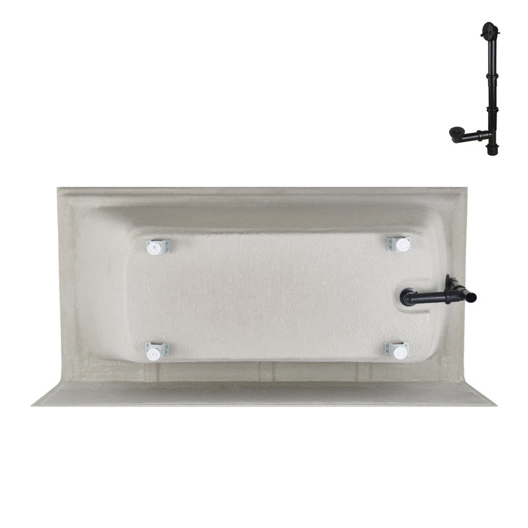 Glossy White Acrylic Alcove Bathtub with Matte Black Trim