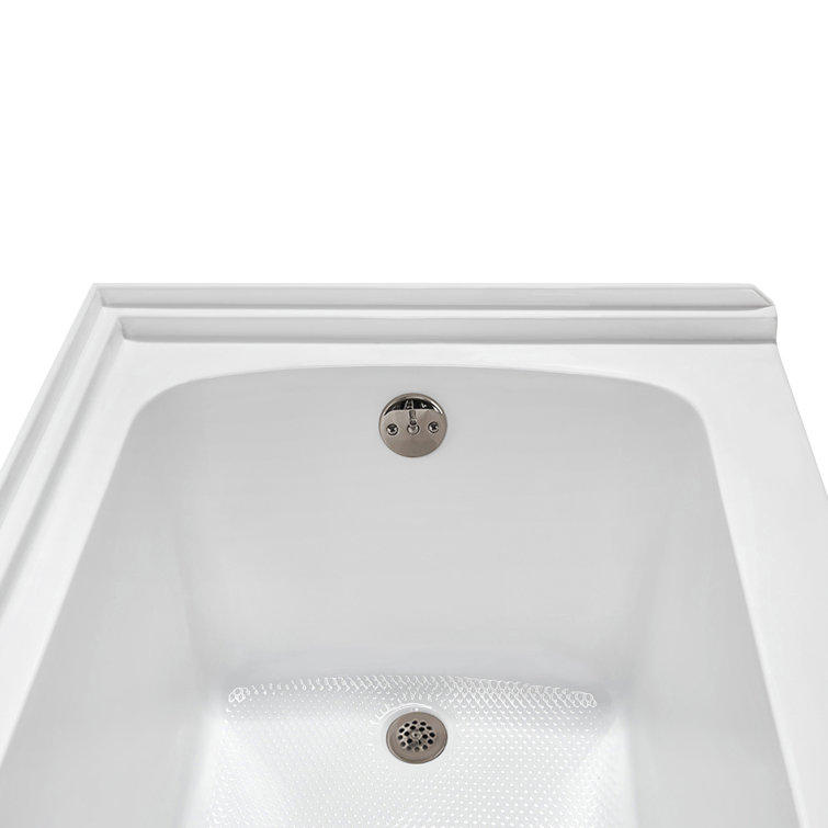 Glossy White 60" x 30" Acrylic Right-Hand Drain Alcove Bathtub