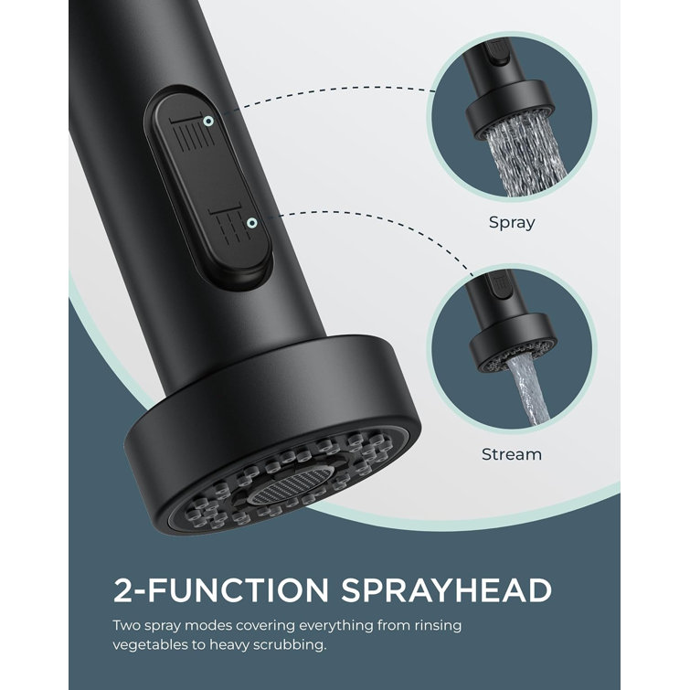 Matte Black Stainless Steel Pull Down Kitchen Faucet