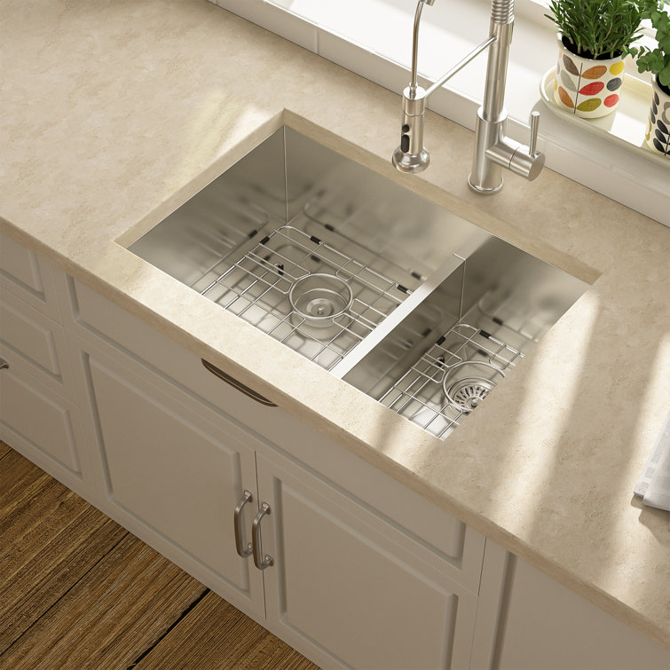 28-Inch Double Bowl Undermount Stainless Steel Kitchen Sink