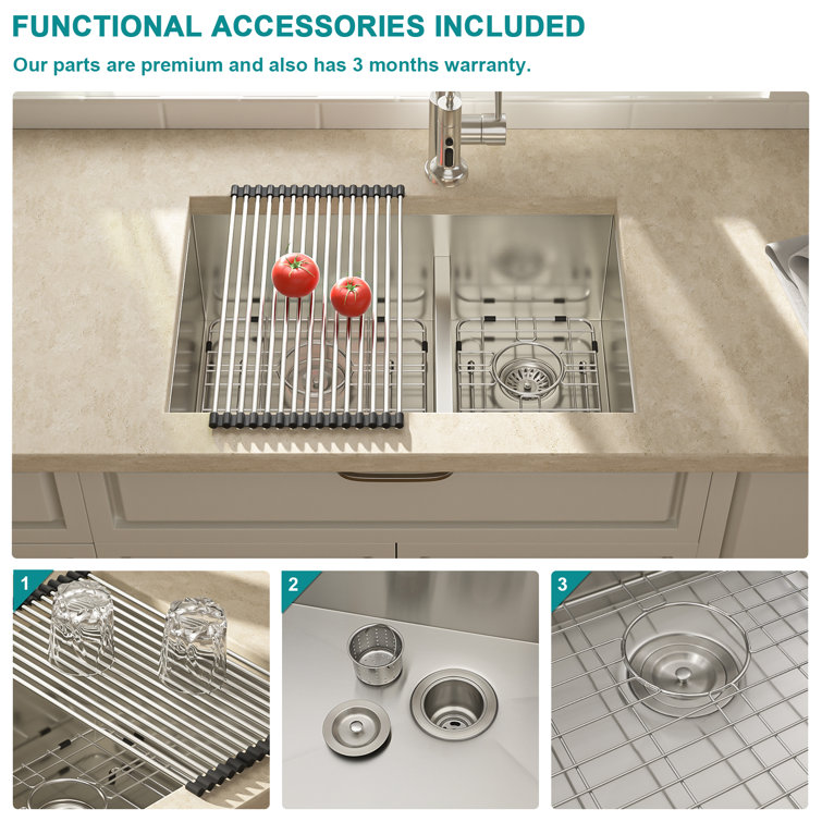 28-Inch Double Bowl Undermount Stainless Steel Kitchen Sink