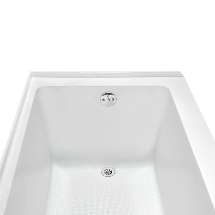 60-Inch Glossy White Acrylic Right-Hand Drain Alcove Bathtub