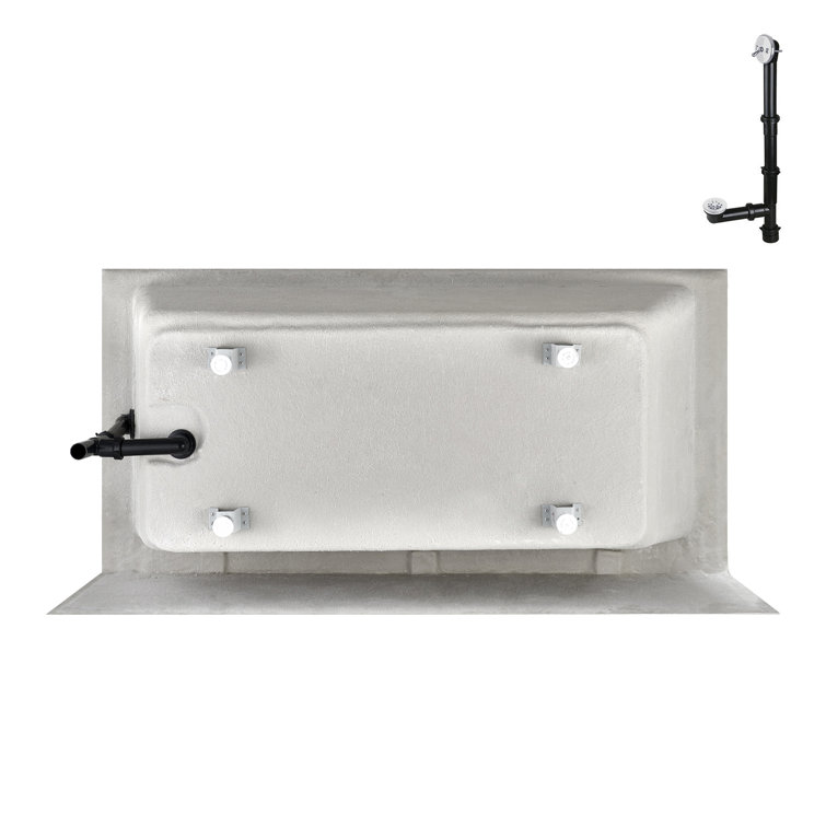 60-Inch Glossy White Acrylic Right-Hand Drain Alcove Bathtub