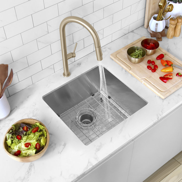 Stylish 19" Stainless Steel Undermount Single Bowl Kitchen Sink