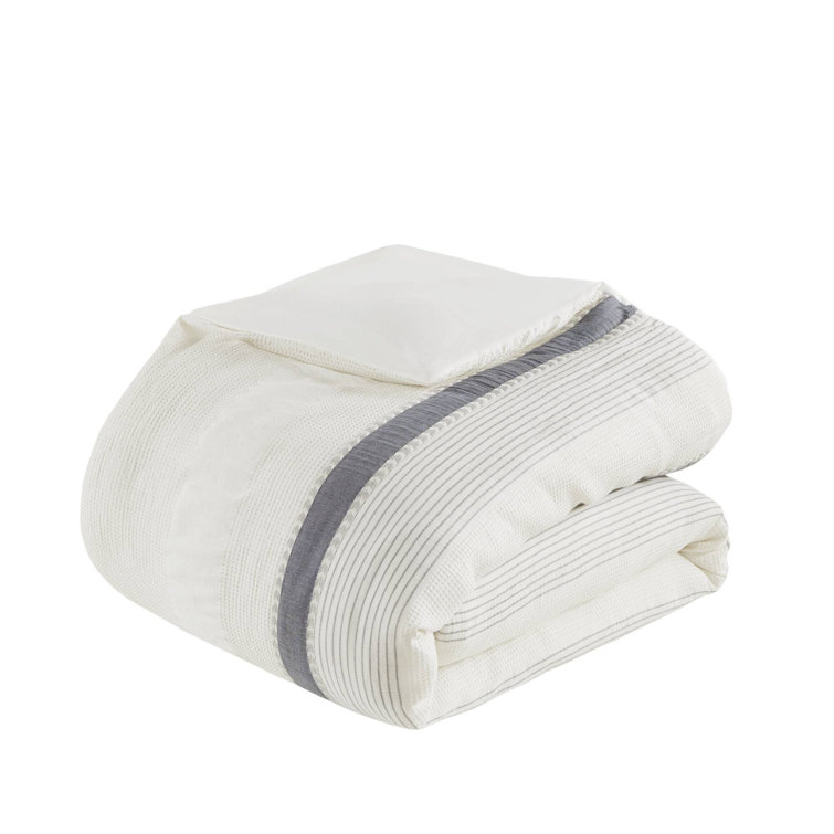 Murphy Full Blue Cotton Jacquard Comforter Set