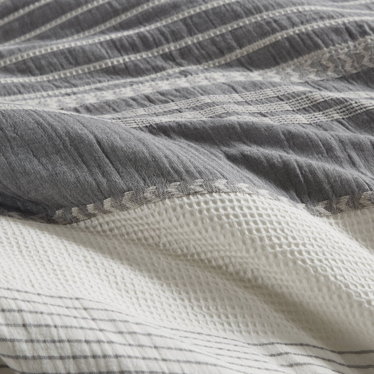 Murphy Full Blue Cotton Jacquard Comforter Set