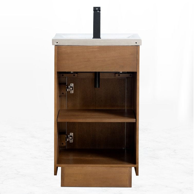 20'' Tan Freestanding Single Bathroom Vanity with Ceramic Top