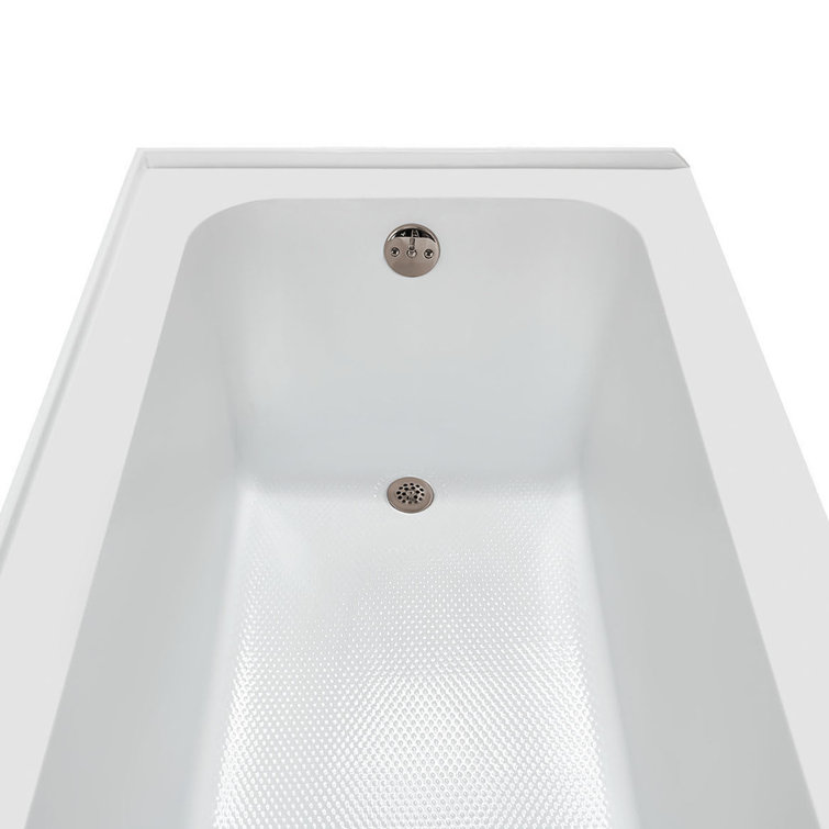 60-Inch Glossy White Acrylic Alcove Bathtub with Right-Hand Drain