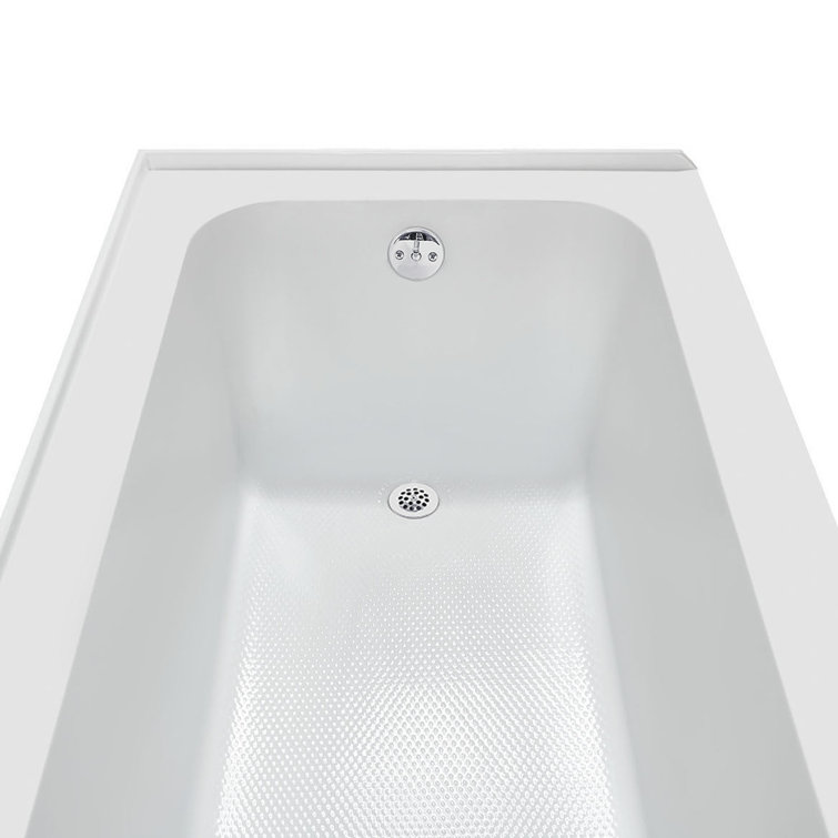66-Inch Glossy White Acrylic Alcove Bathtub with Right-Hand Drain