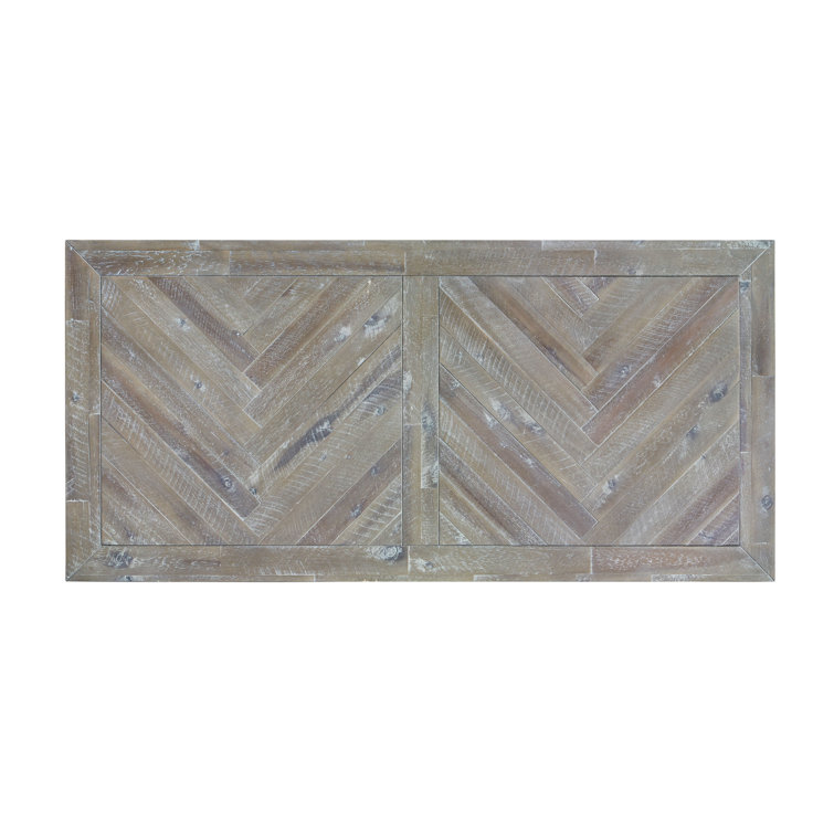 Rustic Latte Solid Wood Coffee Table with Storage