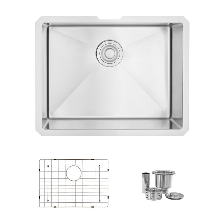 Stylish 23" Single-Bowl Stainless Steel Drop-In Kitchen Sink