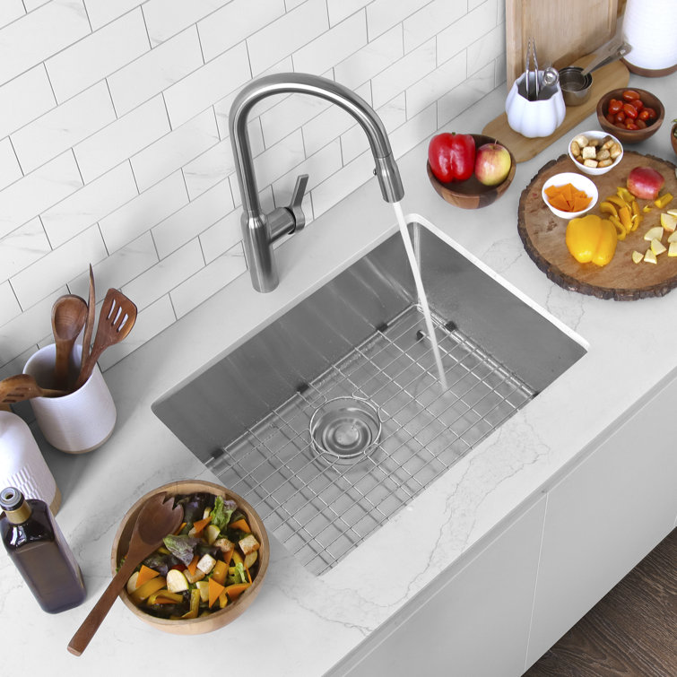 Stylish 23" Single-Bowl Stainless Steel Drop-In Kitchen Sink