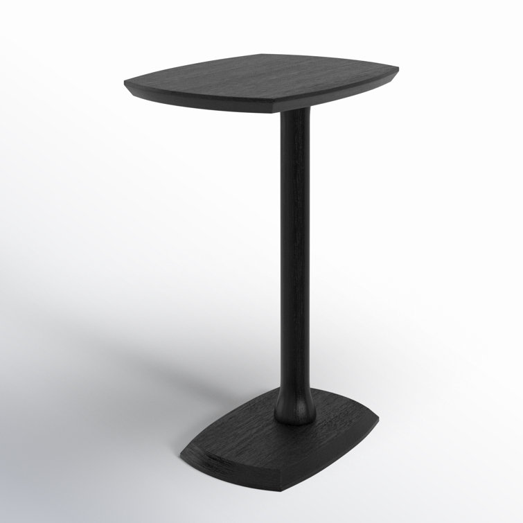 Black Mango Wood C-Shaped End Table