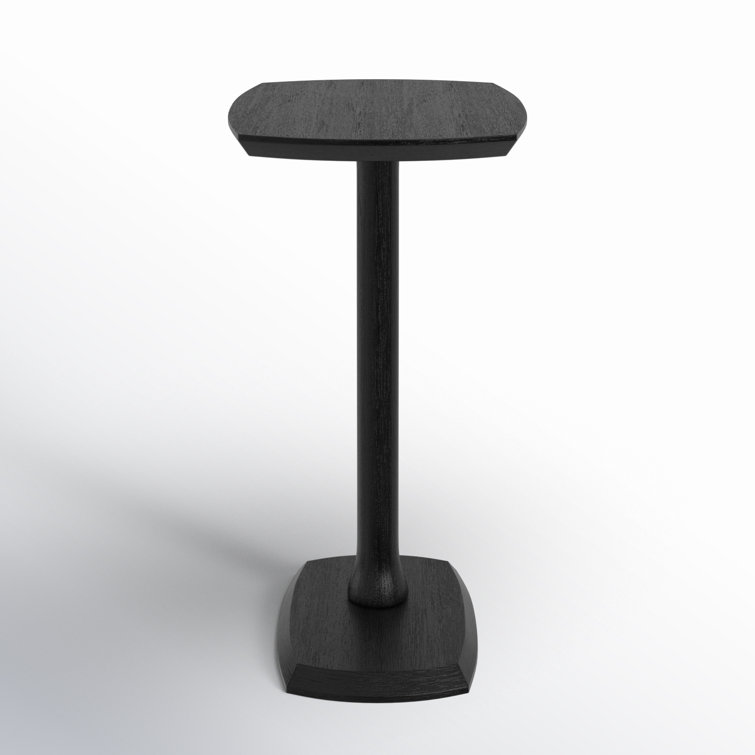 Black Mango Wood C-Shaped End Table