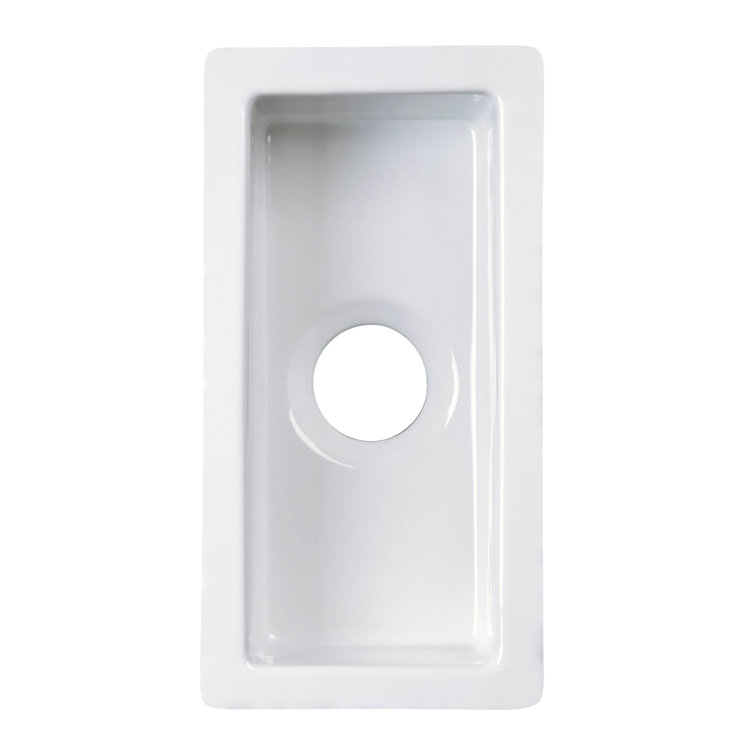 19'' White Fireclay Undermount Single Bowl Kitchen Sink