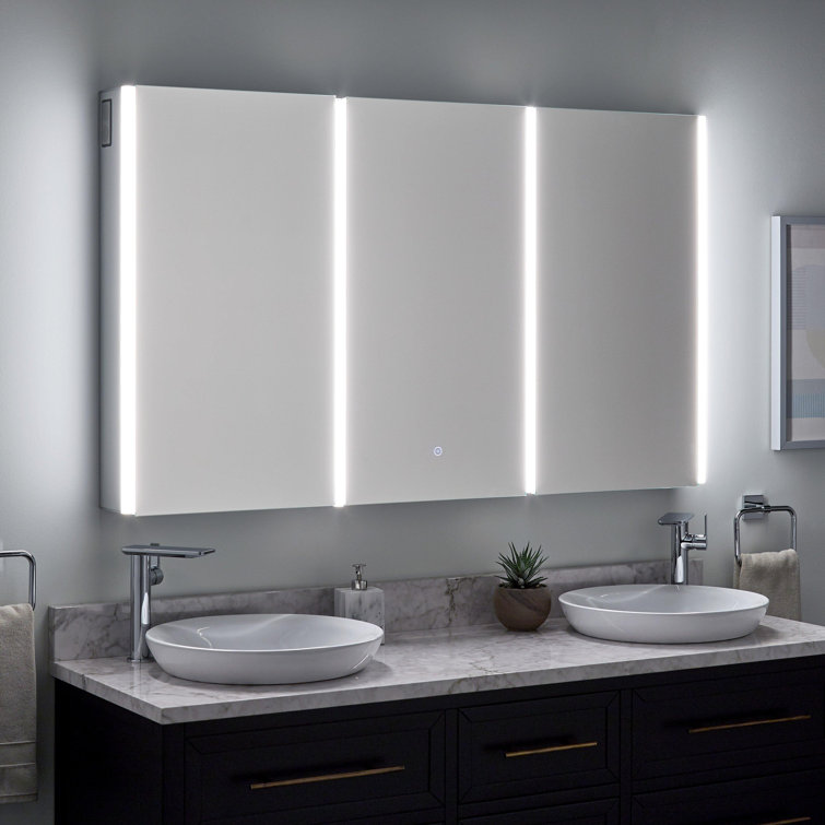 Leda 53" Frameless Lighted Medicine Cabinet with Wireless Speaker