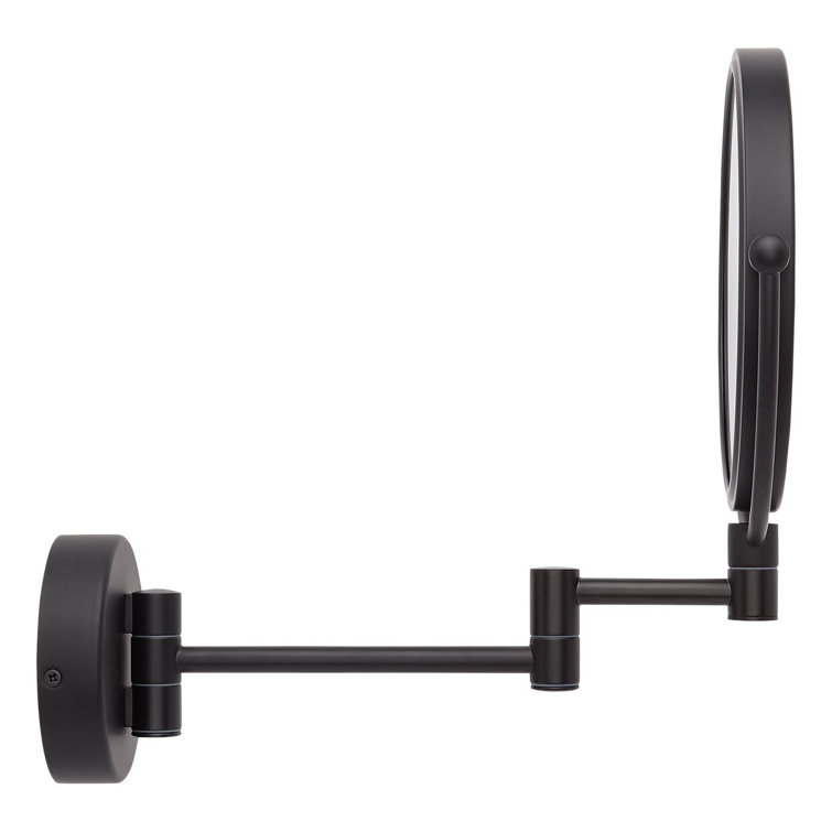 Satin Black Round Magnifying LED Wall Mirror