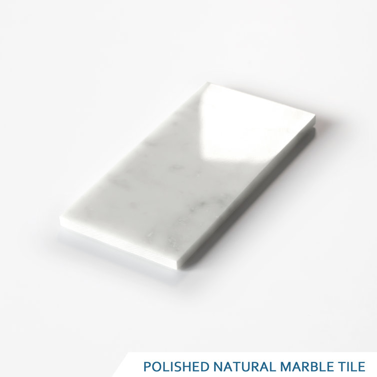 Carrara White Marble Peel and Stick Subway Tile Sheets