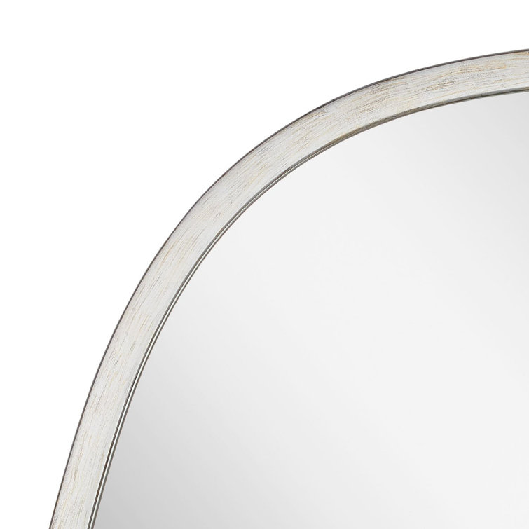 Antique Silver Asymmetrical Iron Framed Bathroom Vanity Mirror