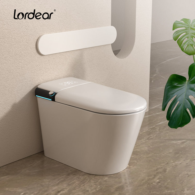 White High Efficiency Elongated Smart Bidet Toilet
