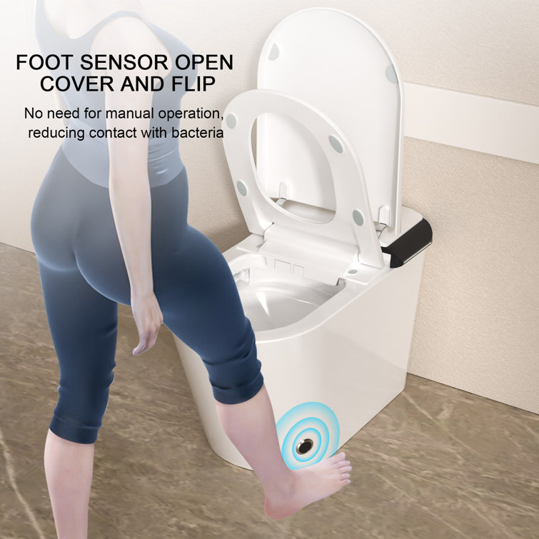 White High Efficiency Elongated Smart Bidet Toilet