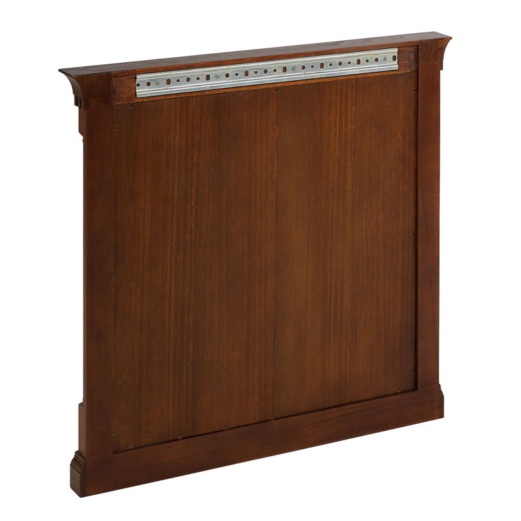 Antique Coffee Mahogany Rectangular Framed Bathroom Wall Mirror