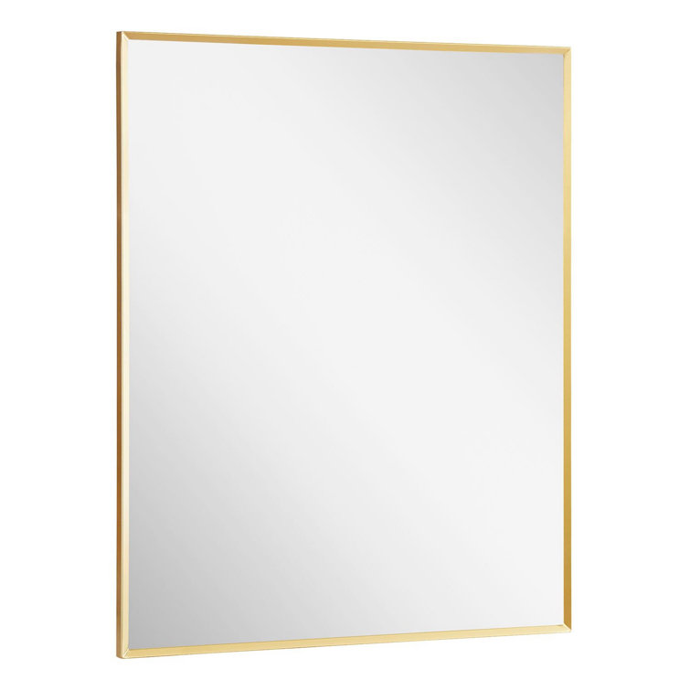 Satin Gold Rectangular Bathroom Wall Mirror