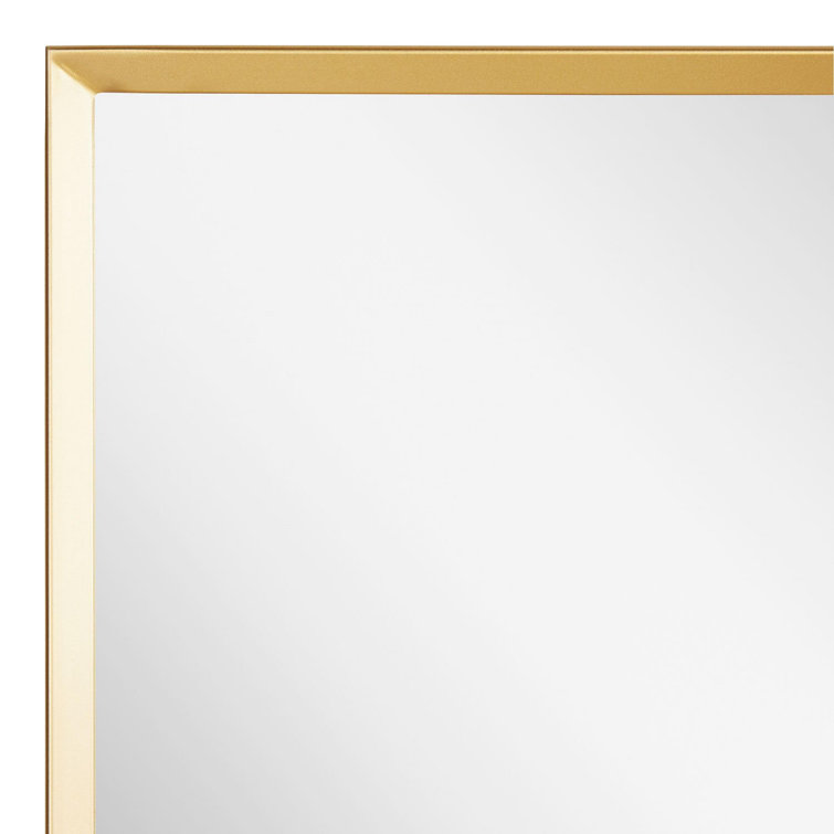 Satin Gold Rectangular Bathroom Wall Mirror