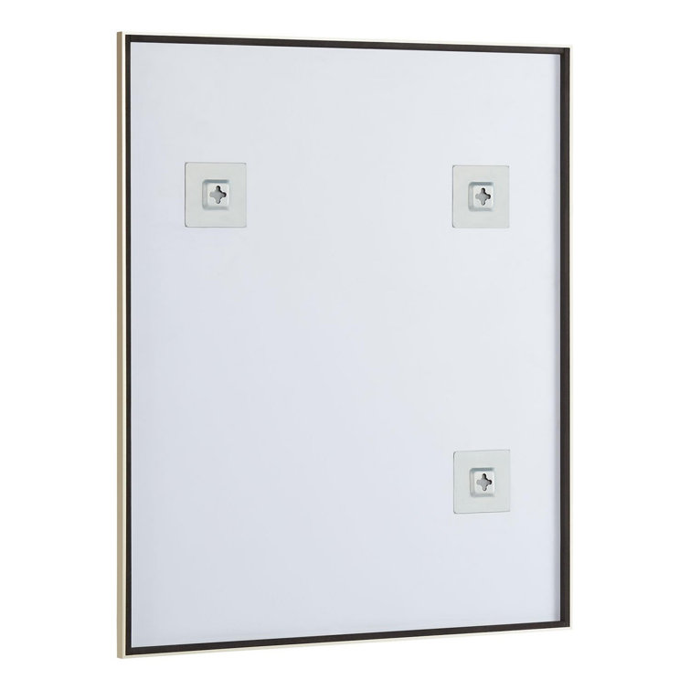 Satin Nickel Rectangular Bathroom Wall Mirror with Thin Metal Frame