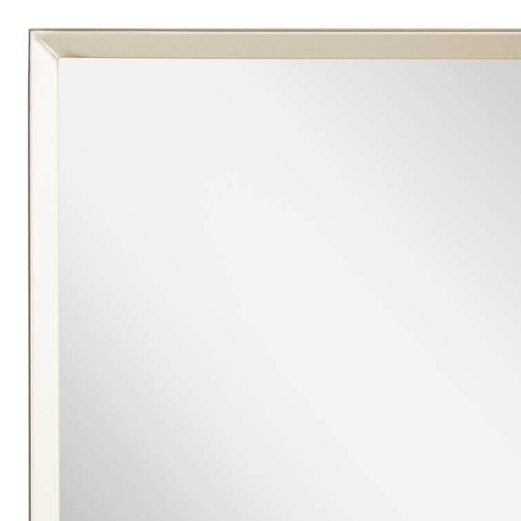 Satin Nickel Rectangular Bathroom Wall Mirror with Thin Metal Frame