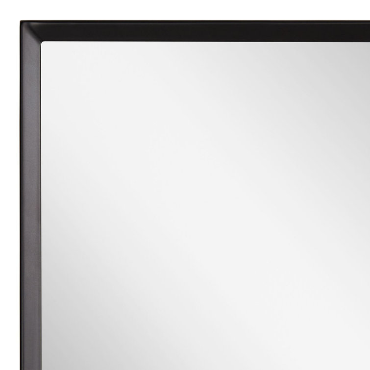 Matte Black Rectangular Aluminum Framed Bathroom Mirror