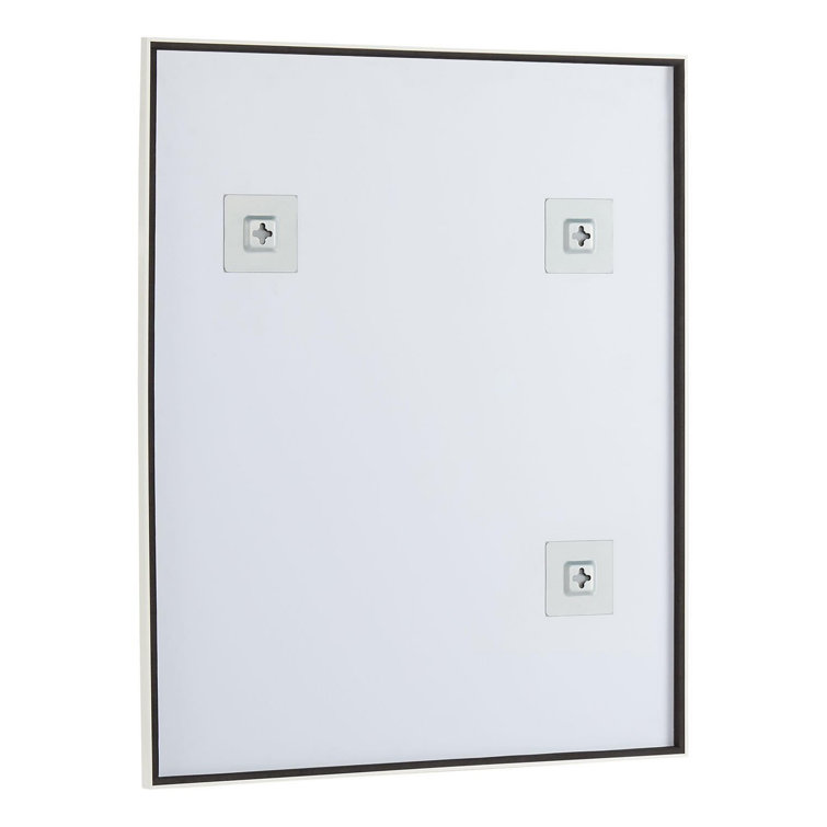 Satin White Rectangular Metal Framed Bathroom Mirror