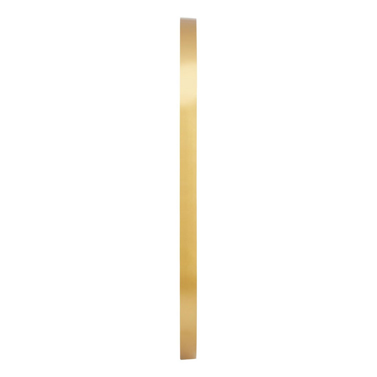 Satin Gold Oval LED Bathroom Mirror with Black Frame