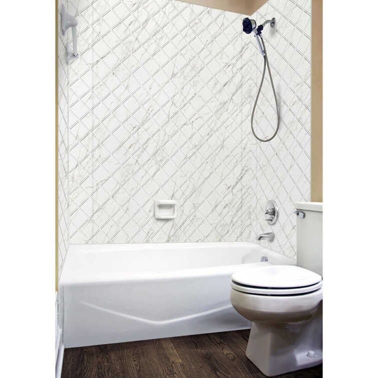 Argyle Marble PVC Glue-Up Tub and Shower Wall Panels