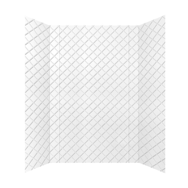 Gloss White Argyle Tile Shower Wall Panels Set