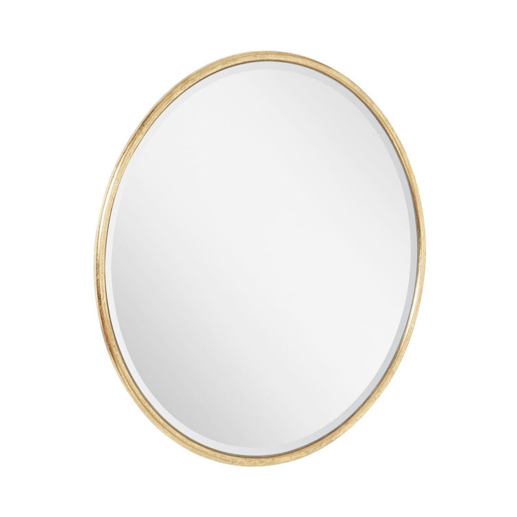 Round Gold Leaf Framed Bathroom Vanity Mirror