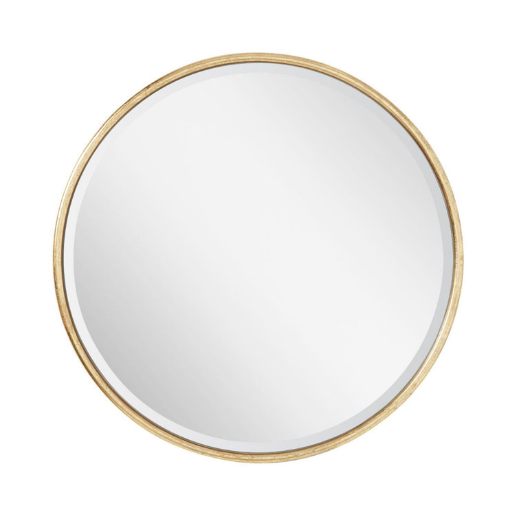 Round Gold Leaf Framed Bathroom Vanity Mirror