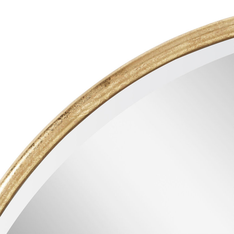 Round Gold Leaf Framed Bathroom Vanity Mirror