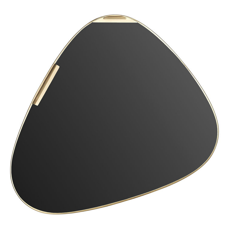 Satin Brass Triangular Iron Framed Bathroom Vanity Mirror