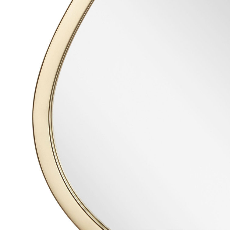 Satin Brass Triangular Iron Framed Bathroom Vanity Mirror
