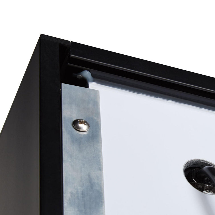 Matte Black Framed LED Lighted Rectangular Medicine Cabinet